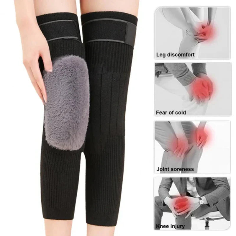 2 Pcs Non-Slip Elastic Cashmere Knee Pads